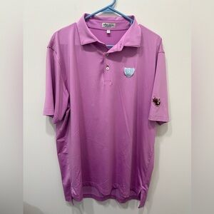 Peter Millar Summer Comfort Pink/Violet Polo Men’s Large Golf Short Sleeve Logo
